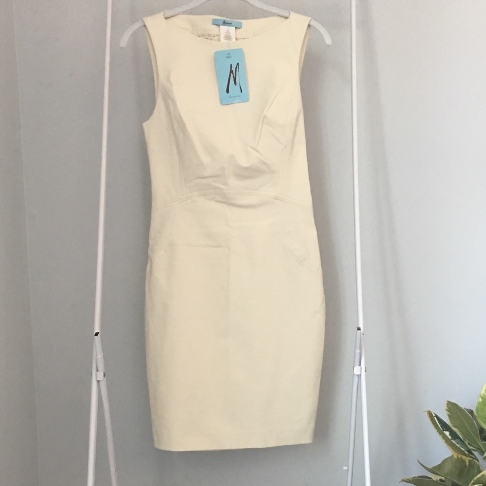 NWT Ivory Marciano crochet back shift dress (6)